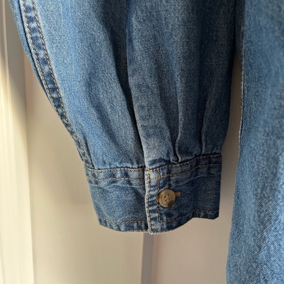 Vintage Christmas Embroidered Denim Button Down Shirt/Blouse L/XL - Picture 8 of 10